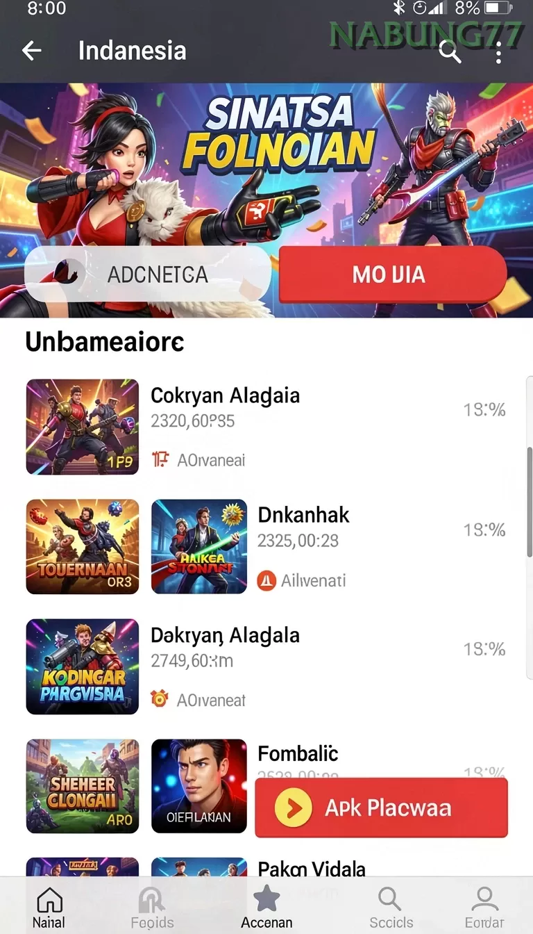 Cuplikan layar RPRR — menu navigasi