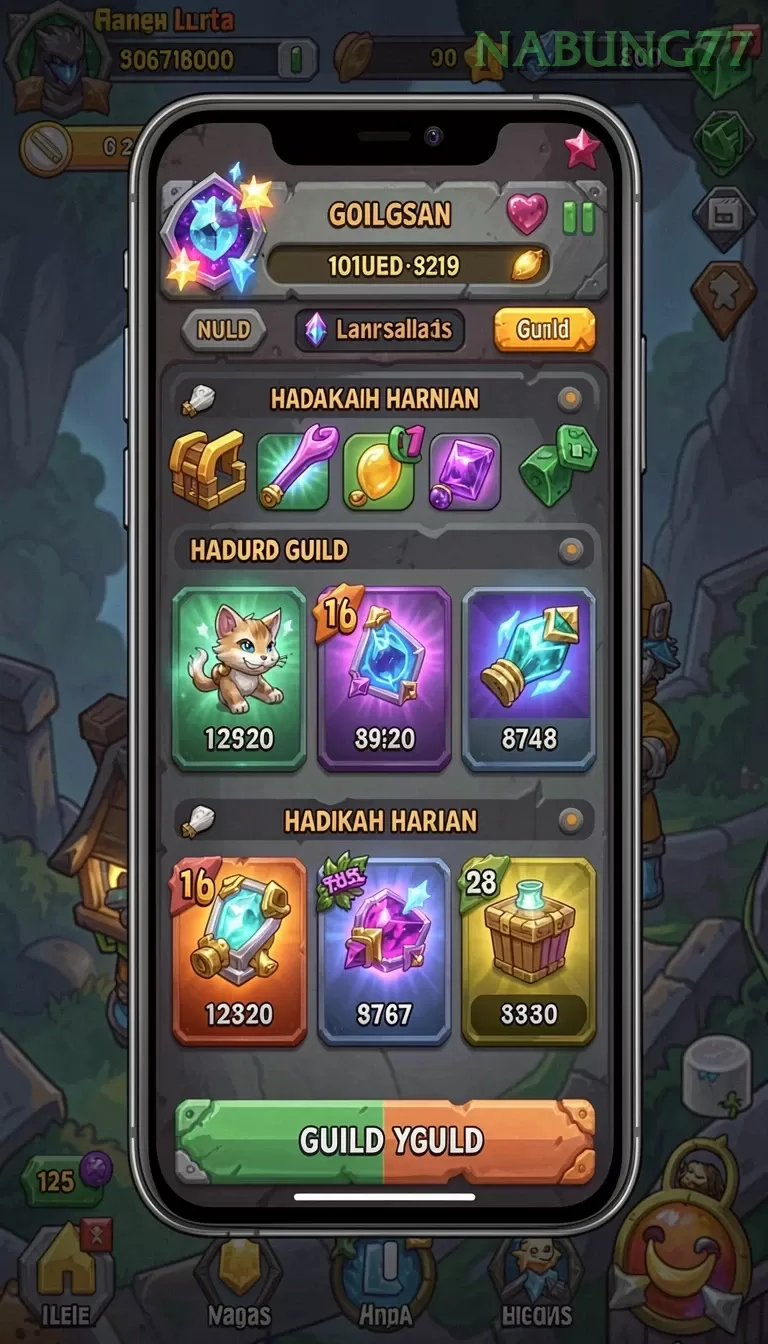 Cuplikan layar REKOR777 — menu navigasi